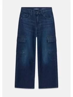 Guess Kids Spodnie materiałowe 184852 Niebieski Regular Fit