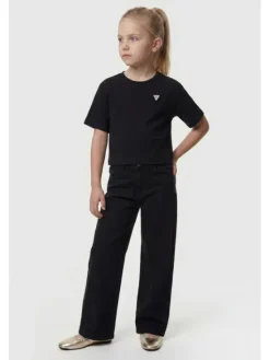 Guess Kids Spodnie materiałowe 183875 Czarny Regular Fit