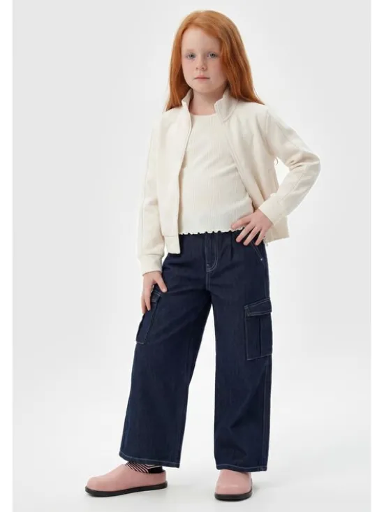 Guess Kids Spodnie materiałowe 183815 Niebieski Regular Fit