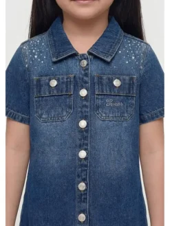 Guess Kids Sukienka codzienna 183385 Niebieski Classic Fit