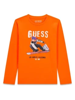 Guess Kids T-Shirt 184426 Pomarańczowy Classic Fit