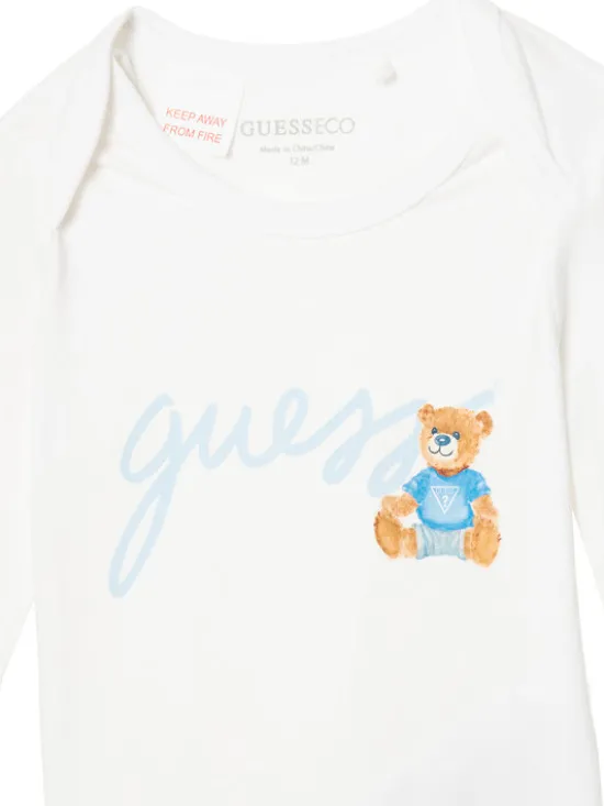 Guess Komplet bluza, body i spodnie dresowe H6YG09 K4135 Niebieski jasny Regular Fit