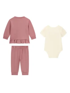 Guess Komplet bluza, body i spodnie dresowe S6YG10 K3951 Różowy Regular Fit