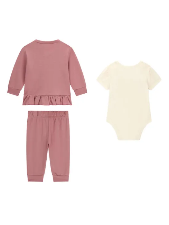 Guess Komplet bluza, body i spodnie dresowe S6YG10 K3951 Różowy Regular Fit