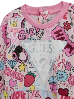 Guess Komplet bluza i legginsy A6YG03 K3898 Różowy Regular Fit