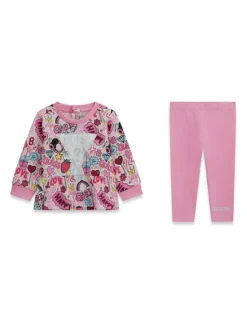Guess Komplet bluza i legginsy A6YG03 K3898 Różowy Regular Fit