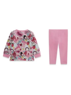 Guess Komplet bluza i legginsy A6YG03 K3898 Różowy Regular Fit