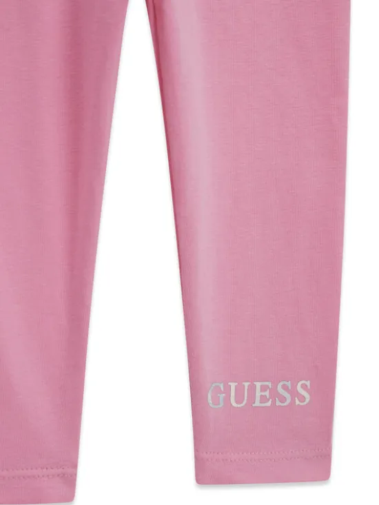 Guess Komplet bluza i legginsy A6YG03 K3898 Różowy Regular Fit