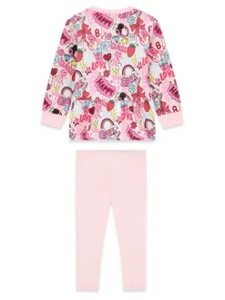 Guess Komplet bluza i legginsy K6YG03 K3841 Różowy Regular Fit