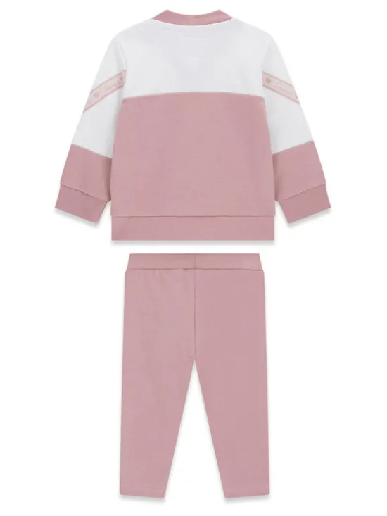 Guess Komplet bluza i legginsy A6YG06 K3909 Różowy Regular Fit