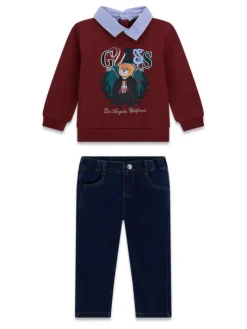 Guess Komplet bluza i spodnie materiałowe N6YG07 K5170 Kolorowy Regular Fit