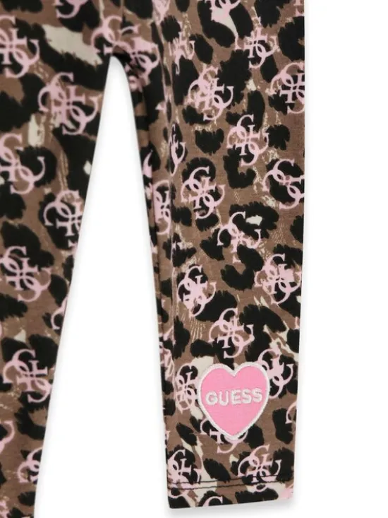 Guess Komplet bluzka i legginsy A6YG02 K3896 Różowy jasny Regular Fit