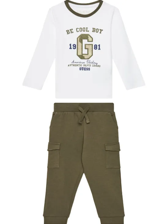 Guess Komplet bluzka i spodnie N5YG06 K8HM4 Biały Regular Fit