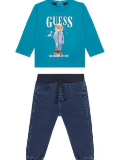 Guess Komplet bluzka i spodnie I5BG13 I3Z14 Niebieski Regular Fit