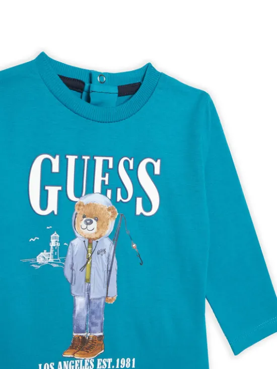 Guess Komplet bluzka i spodnie I5BG13 I3Z14 Niebieski Regular Fit