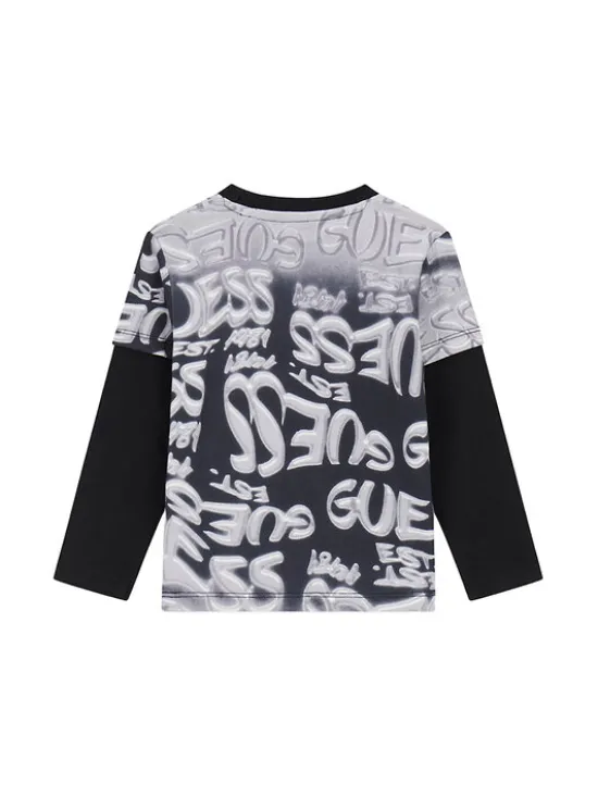 Guess Komplet bluzka i spodnie N6YG02 K4077 Czarny Regular Fit
