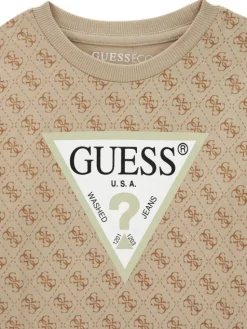 Guess Komplet bluzka i spodnie N6YG02 K4077 Beżowy Regular Fit