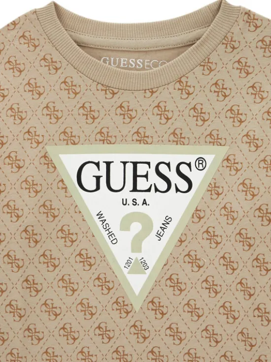 Guess Komplet bluzka i spodnie N6YG02 K4077 Beżowy Regular Fit