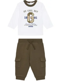 Guess Komplet bluzka i spodnie I5YG06 K8HM4 Biały Regular Fit