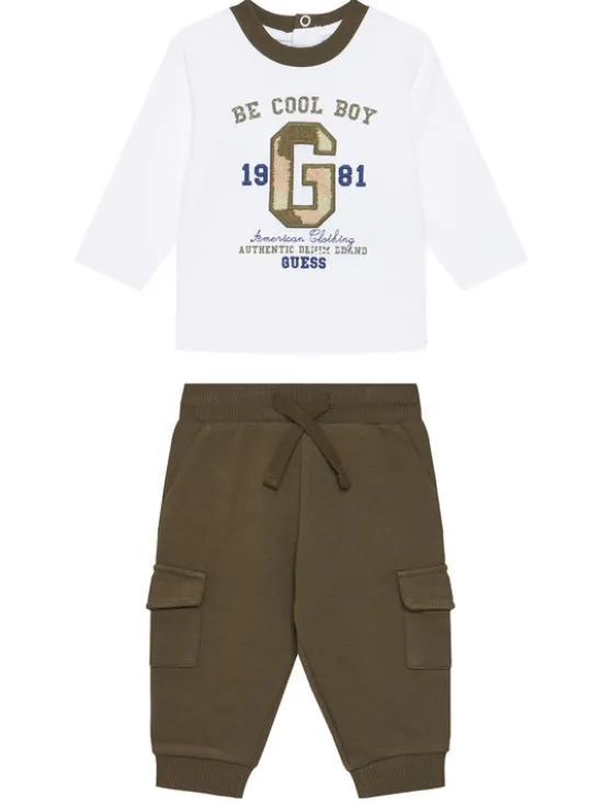 Guess Komplet bluzka i spodnie I5YG06 K8HM4 Biały Regular Fit
