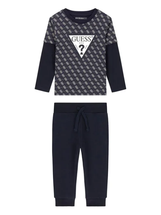 Guess Komplet bluzka i spodnie N6YG02 K4077 Granatowy Regular Fit