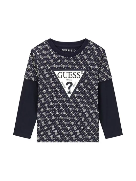 Guess Komplet bluzka i spodnie N6YG02 K4077 Granatowy Regular Fit
