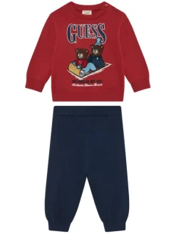 Guess Komplet sweter i spodnie materiałowe I5BG04 Z2BB0 Czerwony Regular Fit