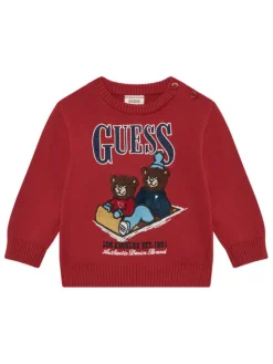 Guess Komplet sweter i spodnie materiałowe I5BG04 Z2BB0 Czerwony Regular Fit