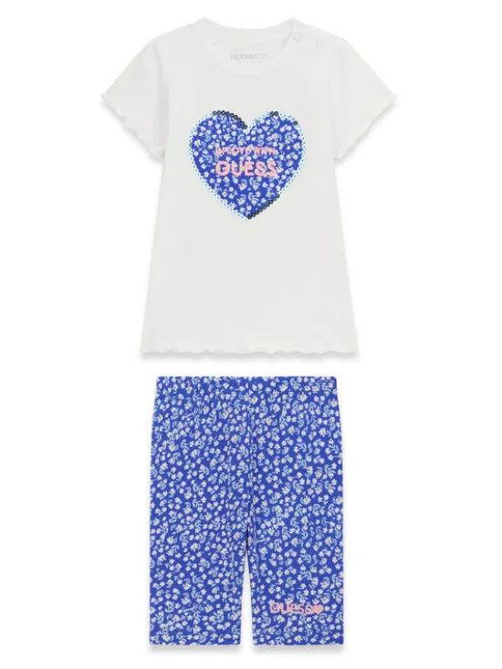 Guess Komplet t-shirt i legginsy A6GG03 K6YW4 Niebieski Regular Fit