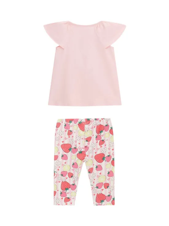 Guess Komplet t-shirt i legginsy K6GG01 K6YW4 Różowy Regular Fit