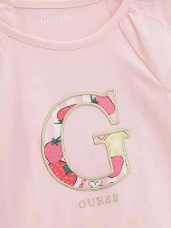 Guess Komplet t-shirt i legginsy K6GG01 K6YW4 Różowy Regular Fit