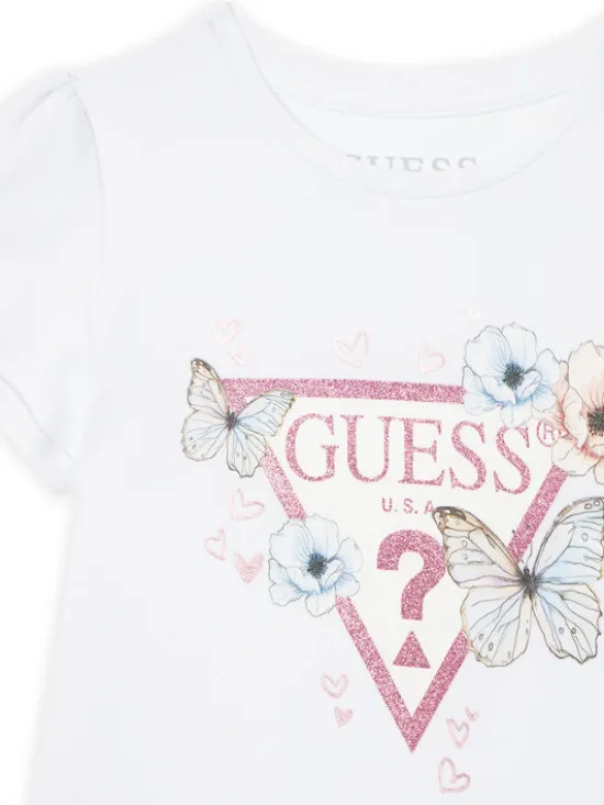 Guess Komplet t-shirt i spódniczka K6RG07 K6YW0 Biały Regular Fit