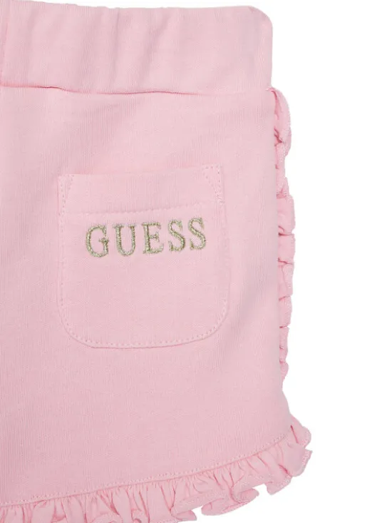 Guess Komplet t-shirt i spodenki A6GG02 K6YW4 Różowy Regular Fit