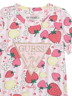 Guess Komplet t-shirt i spodenki A6GG02 K6YW4 Różowy Regular Fit