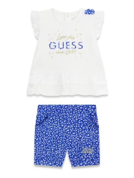 Guess Komplet t-shirt i spodenki A6GG04 K6YW4 Niebieski Regular Fit