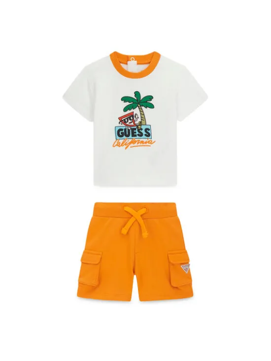 Guess Komplet t-shirt i spodenki I6GG06 K8HM4 Pomarańczowy Regular Fit