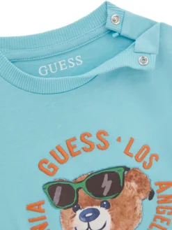 Guess Komplet t-shirt i spodenki I6GG05 K8HM4 Turkusowy Regular Fit
