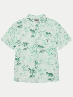 Guess Koszula L5GH03 WFBT0 Zielony Regular Fit