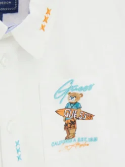Guess Koszula N6GH04 WBHQ1 Biały Regular Fit