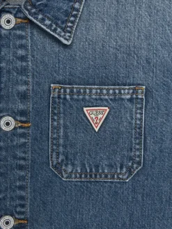 Guess Kurtka jeansowa J5RL04 D45E0 Niebieski Regular Fit