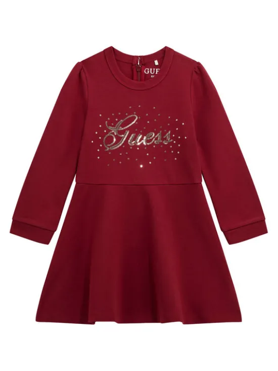 Guess Sukienka dzianinowa K5BK03 KAE30 Bordowy Regular Fit