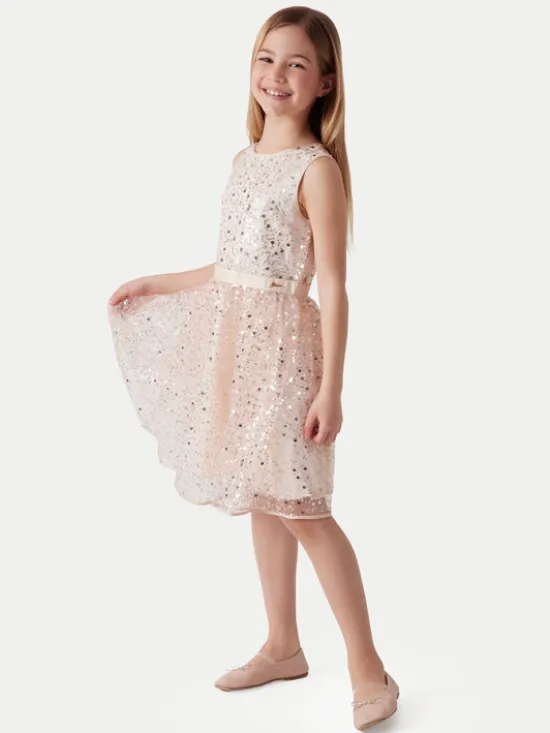Guess Sukienka elegancka J6RK25 KCLM0 Różowy Regular Fit