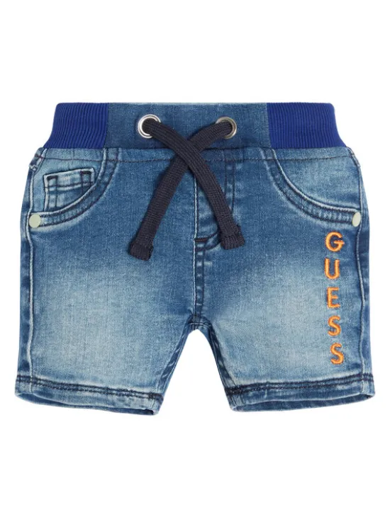 Guess Szorty jeansowe N3GD10 D4CA0 Niebieski Regular Fit