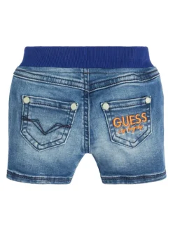 Guess Szorty jeansowe N3GD10 D4CA0 Niebieski Regular Fit