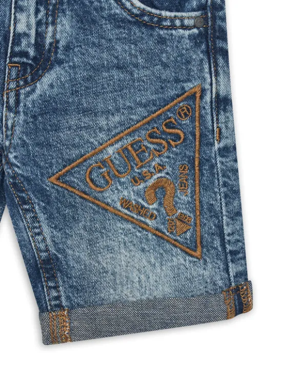 Guess Szorty jeansowe N5GD16 D41E0 Niebieski Regular Fit