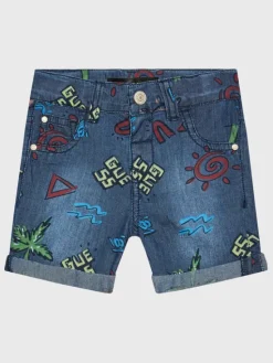 Guess Szorty jeansowe N3GD07 WFGE0 Niebieski Regular Fit