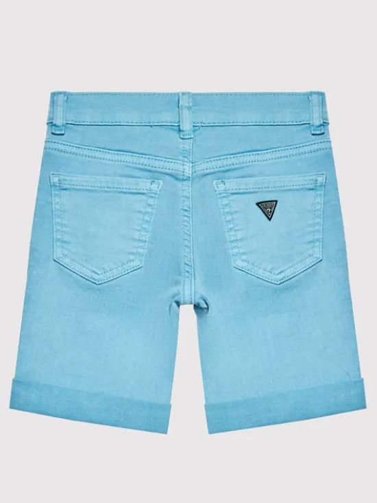 Guess Szorty jeansowe N1RD03 WE620 Niebieski Regular Fit