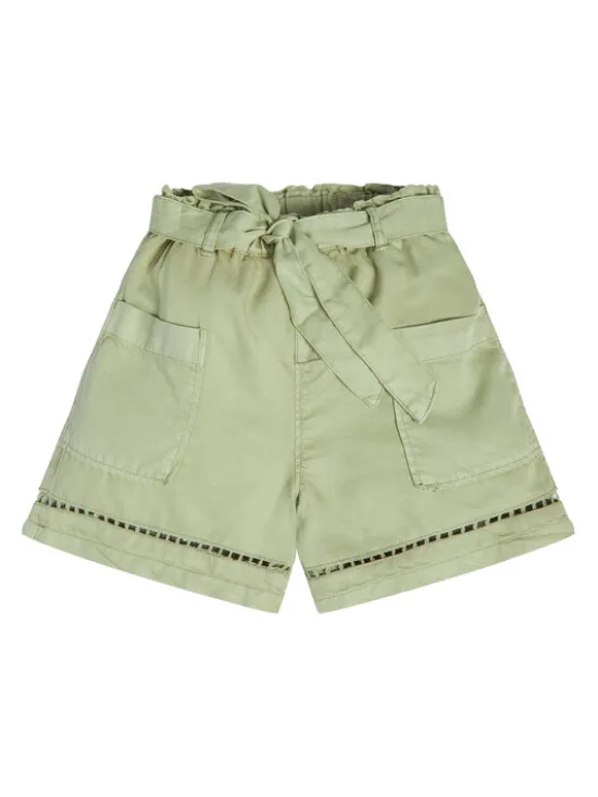 Guess Szorty materiałowe J3GD03 WE8R0 Zielony Relaxed Fit