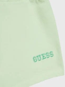 Guess Szorty materiałowe K3GD11 KA6R3 Zielony Regular Fit