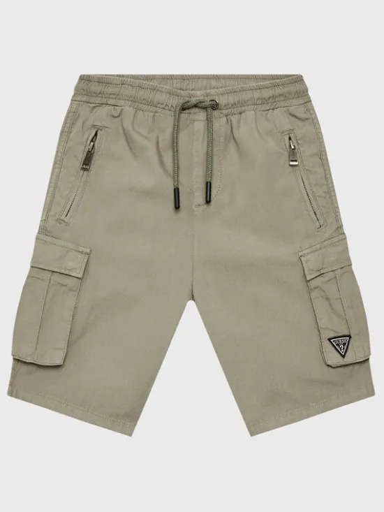 Guess Szorty materiałowe L2RD01 D3XN0 Khaki Regular Fit